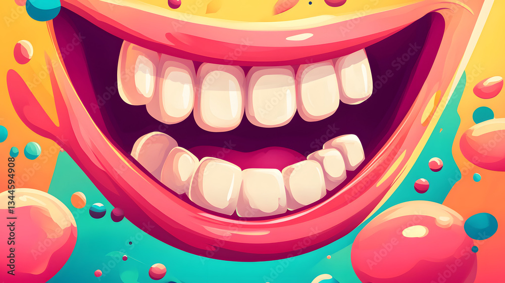 Cheerful Cartoon Vector Illustration of Artistic Character with Big Smile Cheerful Cartoon Vector Illustration of Artistic Character with Big Smile