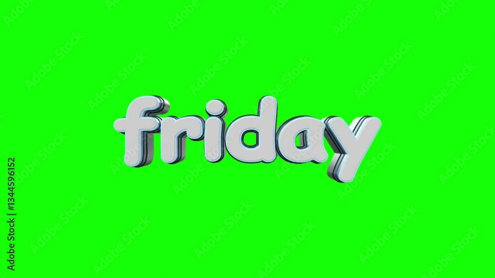 Friday animated text on green screen