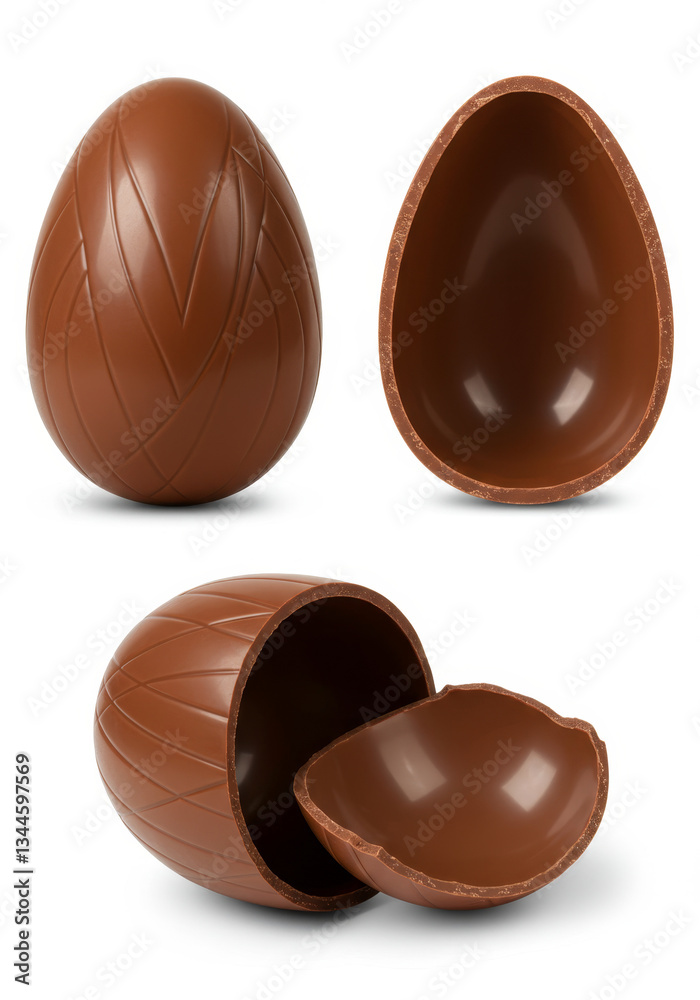 Hollow Milk Chocolate Easter Egg with Ribbed Texture