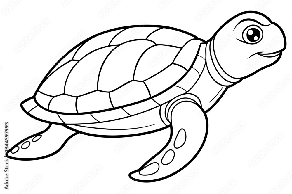 Fototapeta premium sea turtle line art silhouette vector illustration