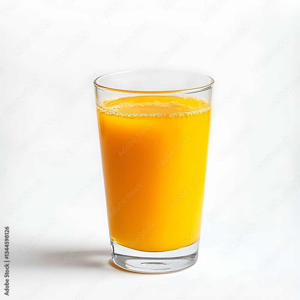 A glass of orange juice on a white background A glass of orange juice on a white background