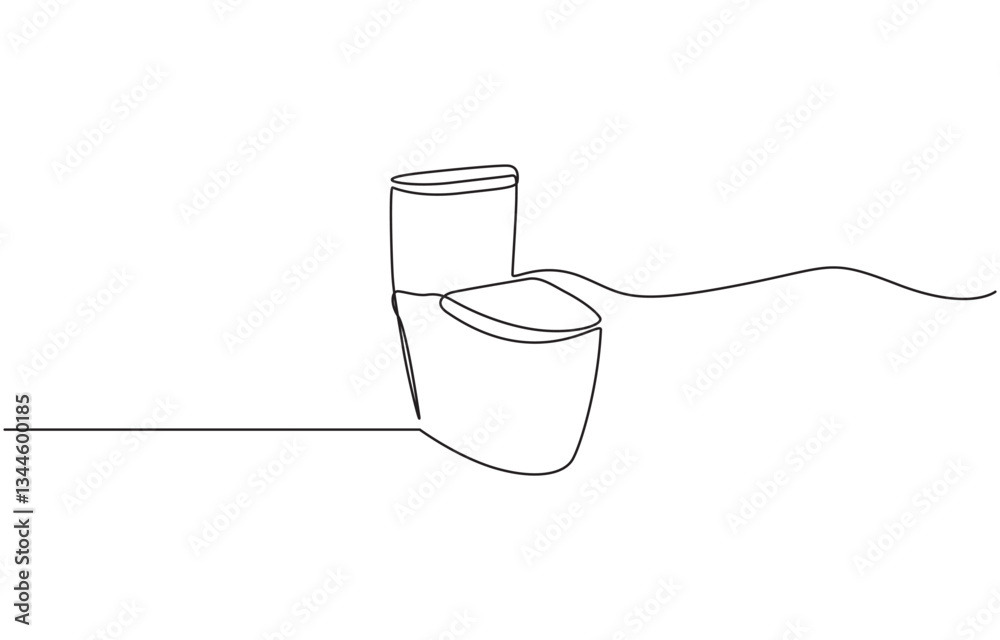 Continuous one line drawing of hygienic flush toilet, Bowl icon line continuous drawing vector. One line Bowl icon vector background. toilet icon. Continuous one line drawing of hygienic flush toilet, Bowl icon line continuous drawing vector. One line Bowl icon vector background. toilet icon.