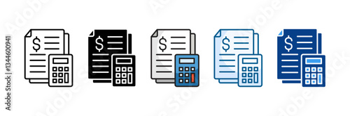 Calculation Icon Set Multiple Style Collection