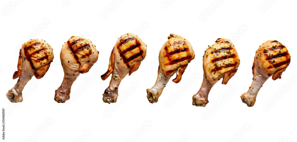 grilled chicken leg isolated