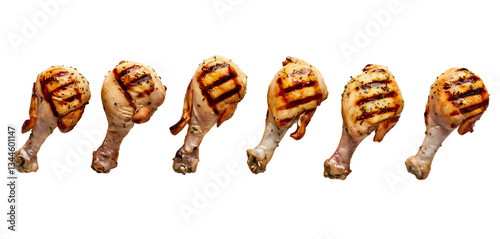 Obraz na płótnie grilled chicken leg isolated w salonie