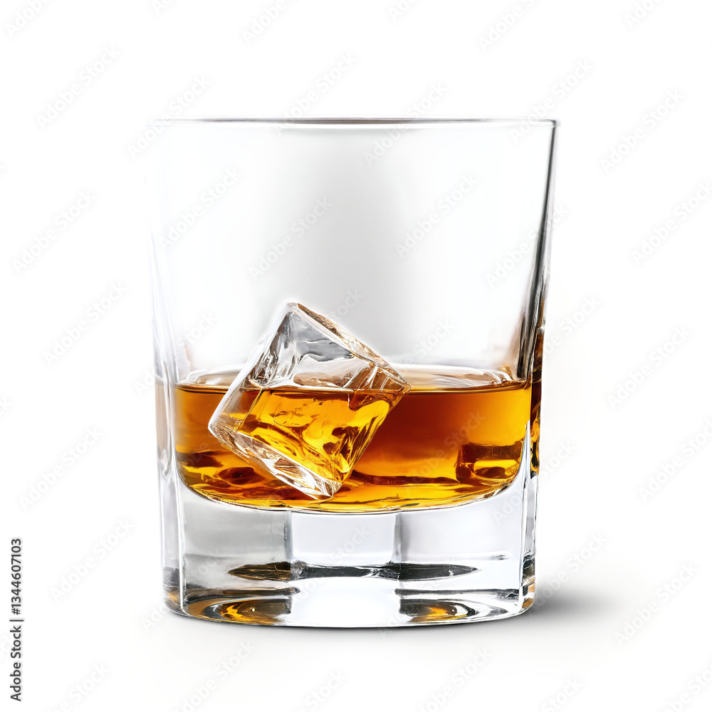 glass of whisky with ice isolated on transparent background glass of whisky with ice isolated on transparent background