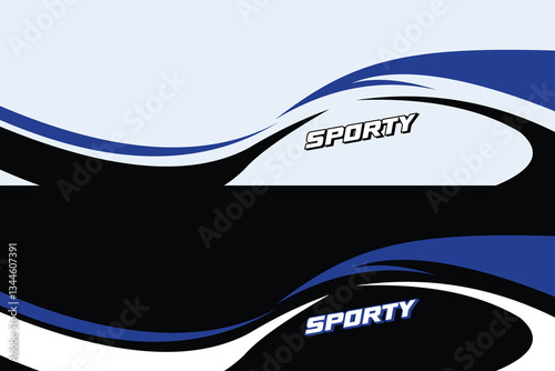 Vector sports car body wrap decal in white and black background design decal car livery EPS 10