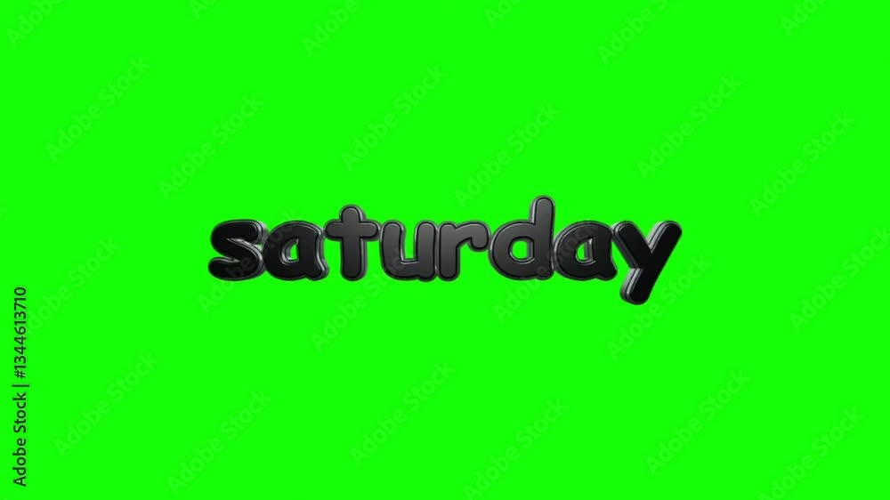 Saturday animated text on green screen