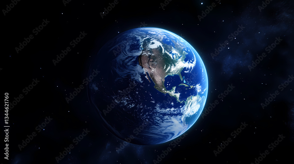 Naklejka premium Earth from Satellite View