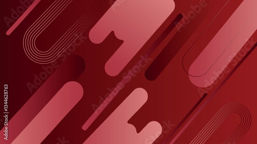 Abstract blurred dark red gradient diagonal curves geometric background. Design template for advertisement, banner, poster, cover, website, brochure, wallpaper and flyer