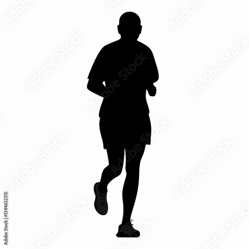 Silhouette of a young man running in action, showcasing movement and athleticism