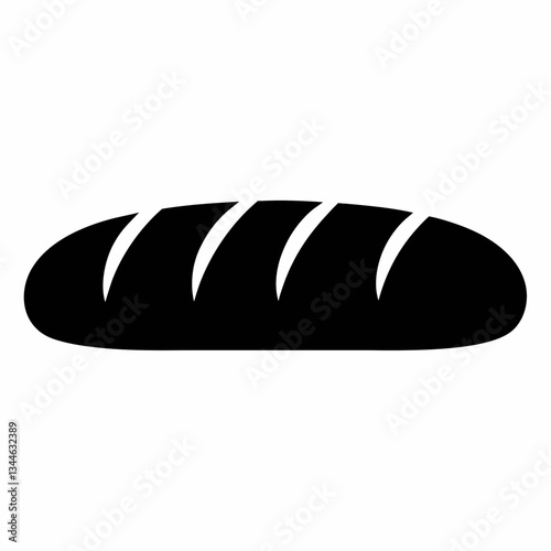 Loaf of bread isolated on white background with bakery and breakfast elements