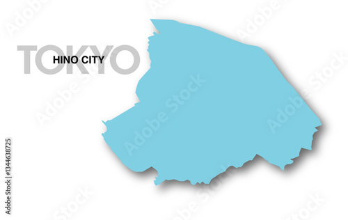 東京都日野市の地図_影付