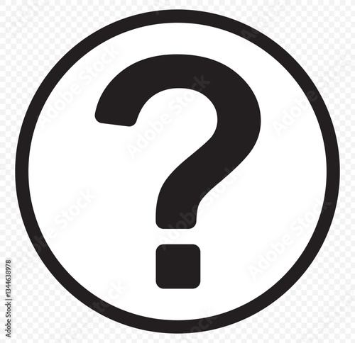 question mark vector icon . isolated transparent . black outline and filled version. Question mark icon. Question mark simple black style symbol sign for apps and website, vector illustration. EPS 10.