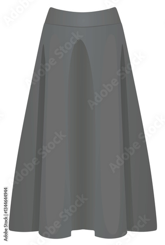 Grey  elegant skirt. vector illustration