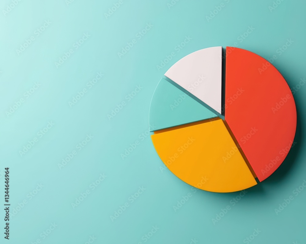 Flat design SEO pie chart in monochrome with clean labels, business analytics visualization Flat design SEO pie chart in monochrome with clean labels, business analytics visualization