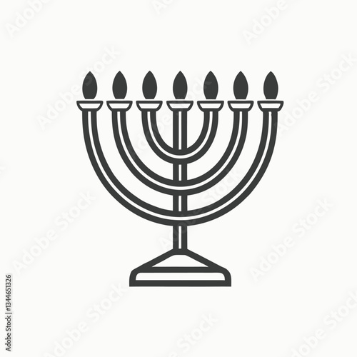 Jewish Hanukkah Menorah. Menorah Hanukkah Shape Illustration Artistic Logo Icon Isolated on White Background