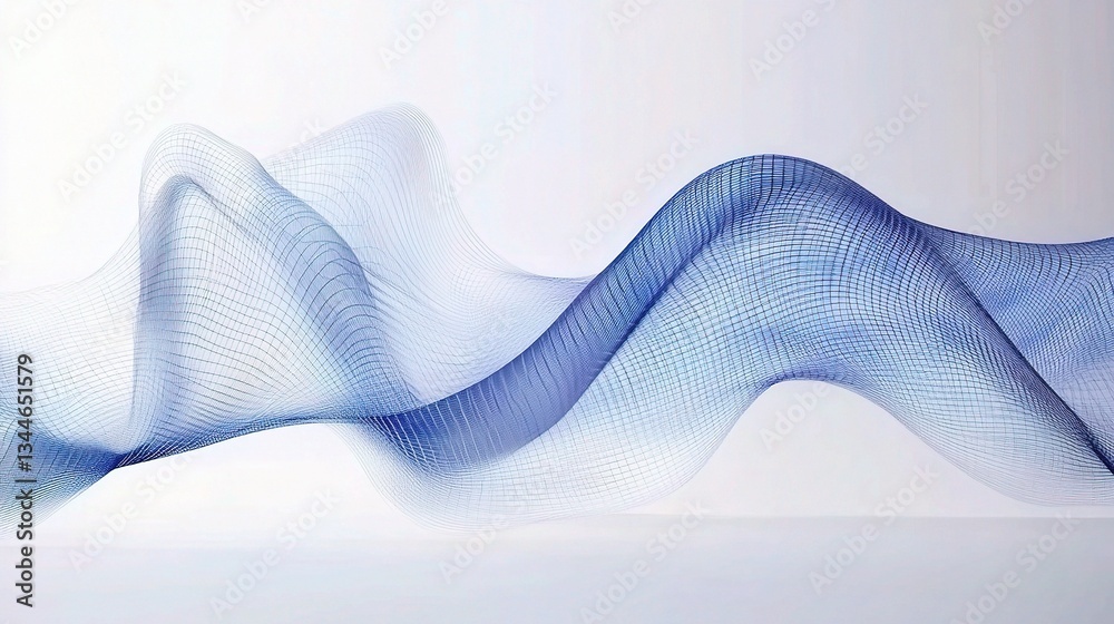 Fototapeta premium Abstract Design of Digital Waves in Minimal Style on Light Background