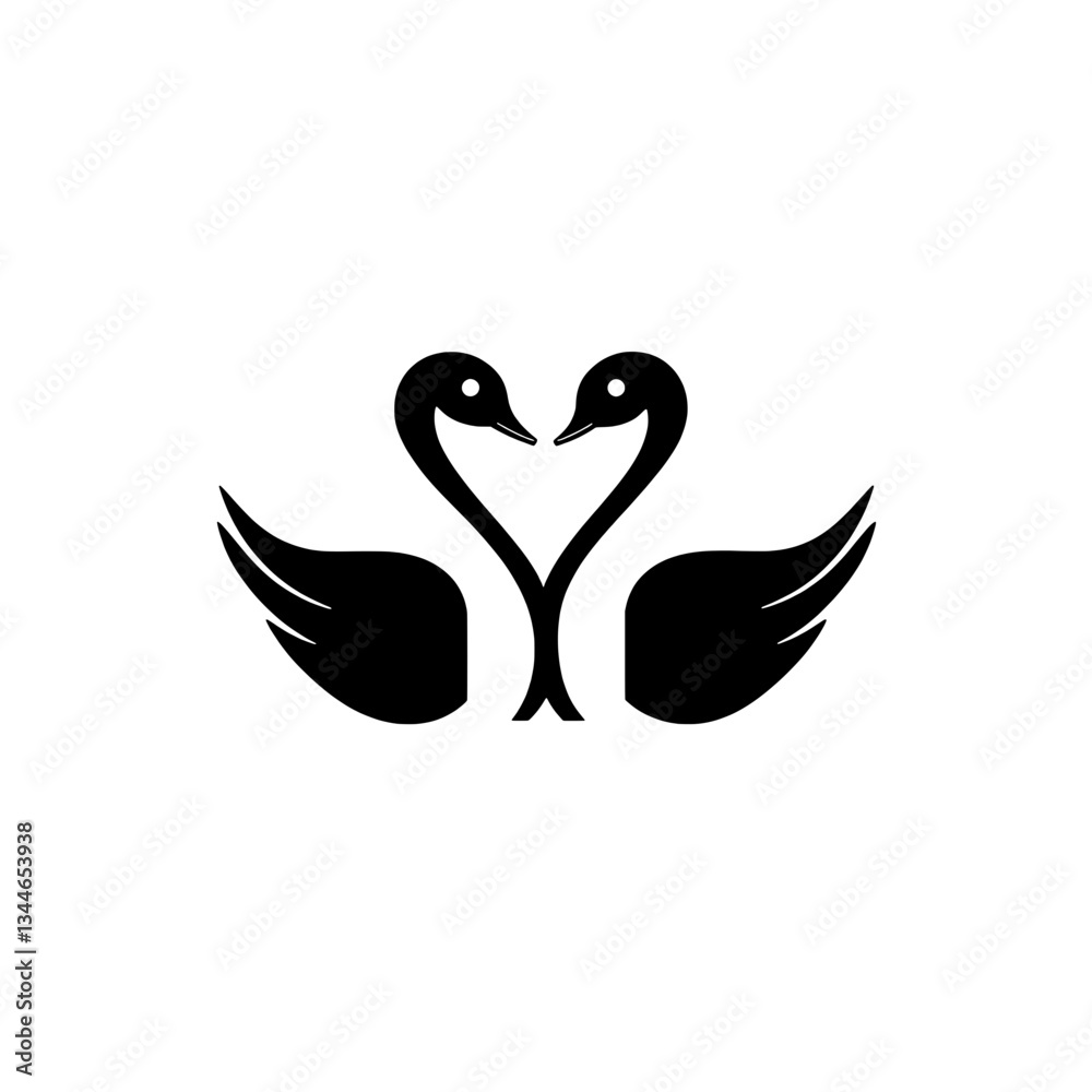 Elegant swan illustration depicting harmony and love through artistic hand-drawn design Elegant swan illustration depicting harmony and love through artistic hand-drawn design