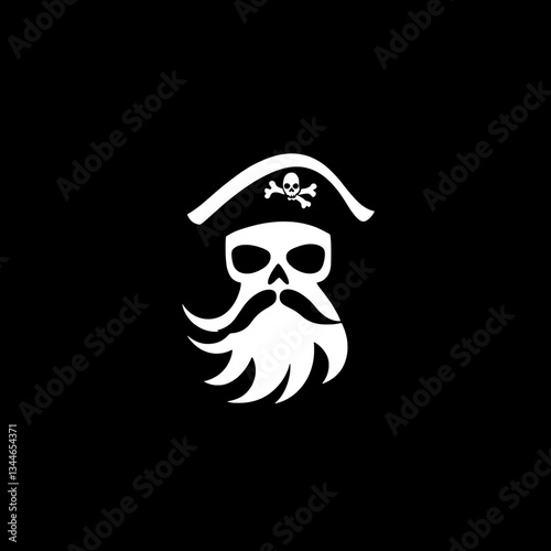 Wallpaper Mural Intricate engraved illustration of a pirate skull with beard and hat showcasing vintage tattoo design aesthetics Torontodigital.ca