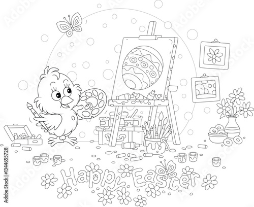 Easter card with a happy li...