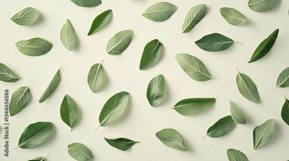 Naklejka premium Green Leaf Icon for Recycling Design on Light Background