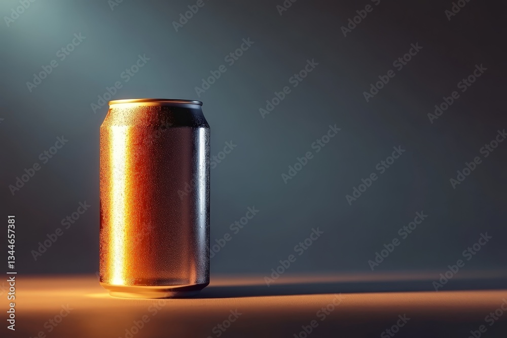 A Single Beverage Can Lit Up With Dramatic Warm Lighting A Single Beverage Can Lit Up With Dramatic Warm Lighting