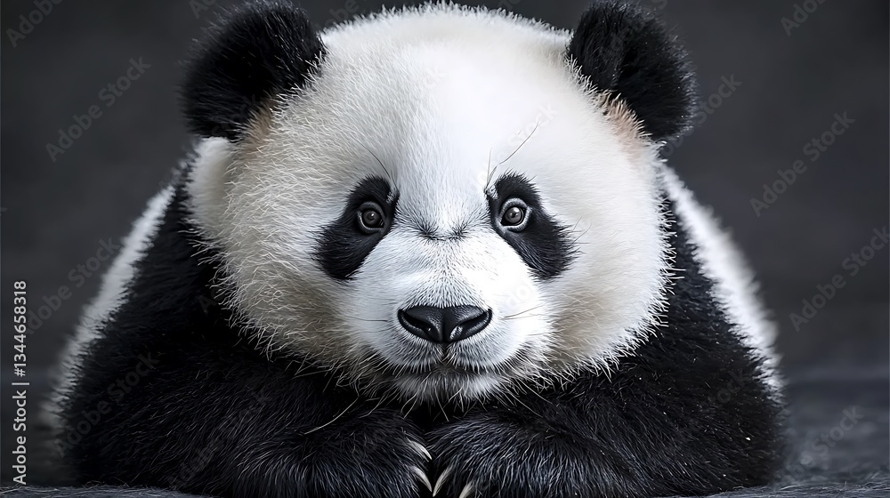 Fototapeta premium Adorable Panda Cub for Studio Portrait.