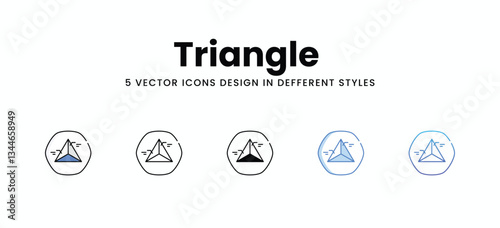Triangle  vector icons set stock illustration