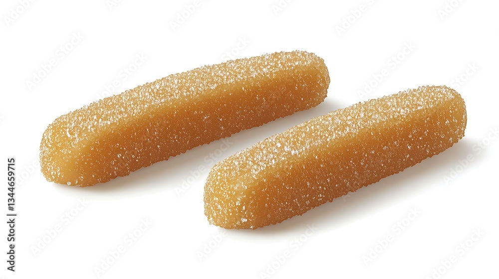 Two sugary candies on white, treats background Two sugary candies on white, treats background