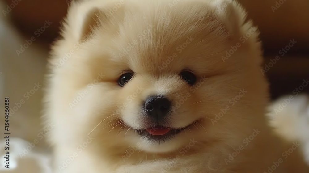 Obraz premium Adorable Pom Puppy Face Close-up.