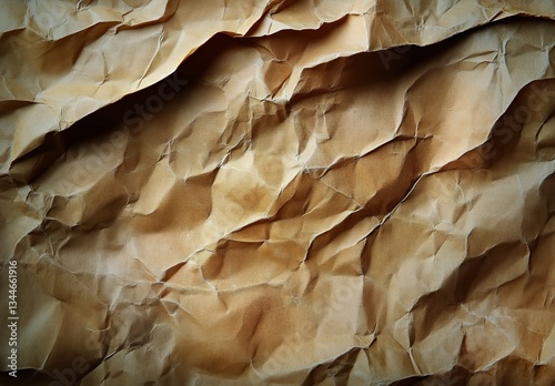 Textured Brown Wrinkled Paper Background Perfect for Crafts and Design Projects