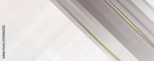 White luxury abstract background with golden lines and shadows. Premium vector illustration