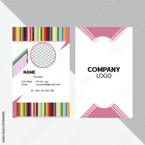 Office business man id card with minimalist elements template