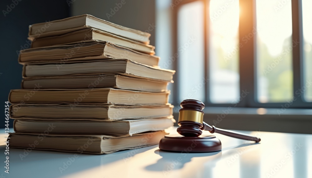 Stack of law books with judge gavel shows judicial system concept. Courthouse library, justice symbol, legal education. Lawmaking, equity, regulatory compliance, appellate advocacy, judiciary verdict Stack of law books with judge gavel shows judicial system concept. Courthouse library, justice symbol, legal education. Lawmaking, equity, regulatory compliance, appellate advocacy, judiciary verdict