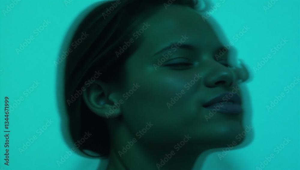 Fototapeta premium An abstract image with a swirling cyan and aqua gradient on a noise-textured backdrop