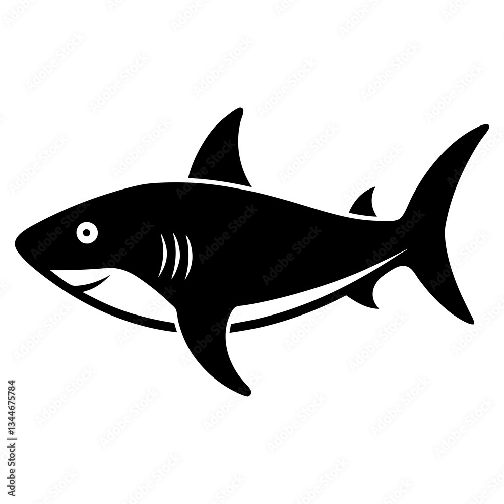 Obraz premium shark isolated on white background