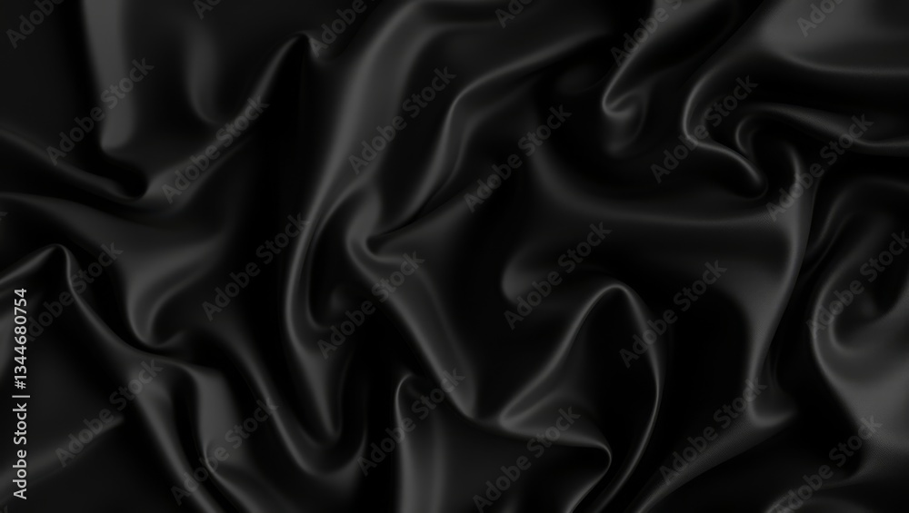 Obraz premium Elegant black silk fabric closeup