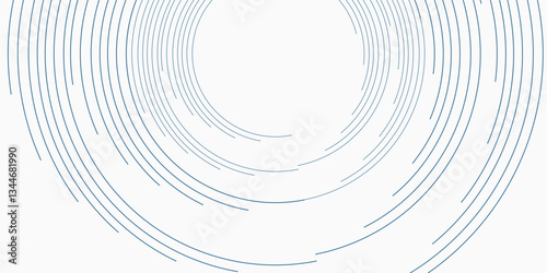 Blue white minimal round lines abstract futuristic tech background.