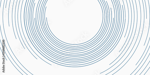 Blue white minimal round lines abstract futuristic tech background.