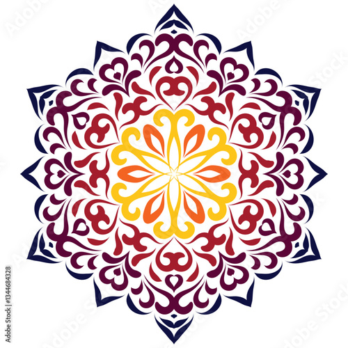 Vector Floral Bright Mandala Design Element