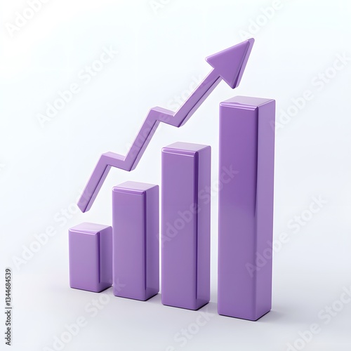 Free Download Purple Bar Graph with Ascending Trendline for Business Growth Analysis - GFXLoad