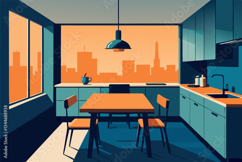 dining room interior with dining table
