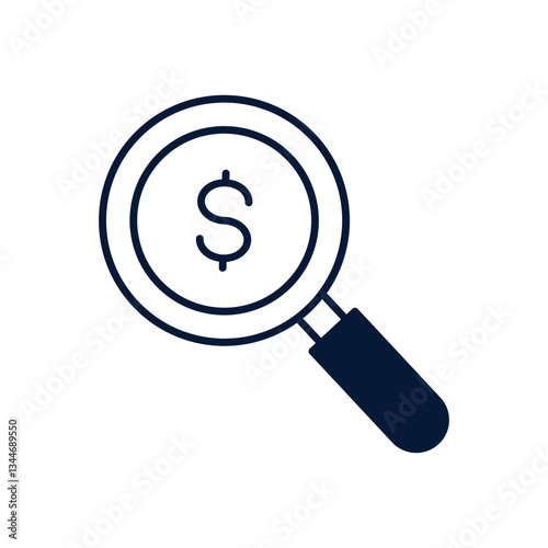 Money Search Vector icon