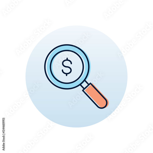 Money Search Vector icon