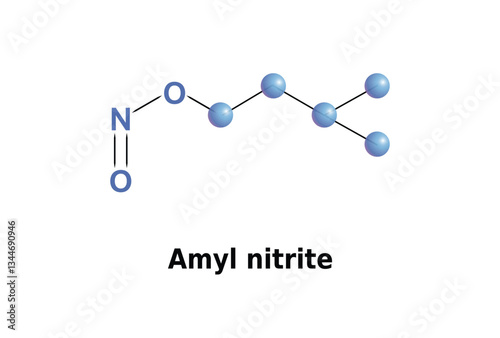 Print Of Amyl Nitrite Molecular Structure. Organic Compound Visual Formula