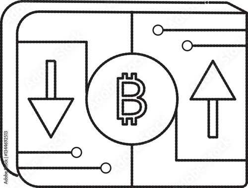 Cryptocurrency wallet icon with transparent