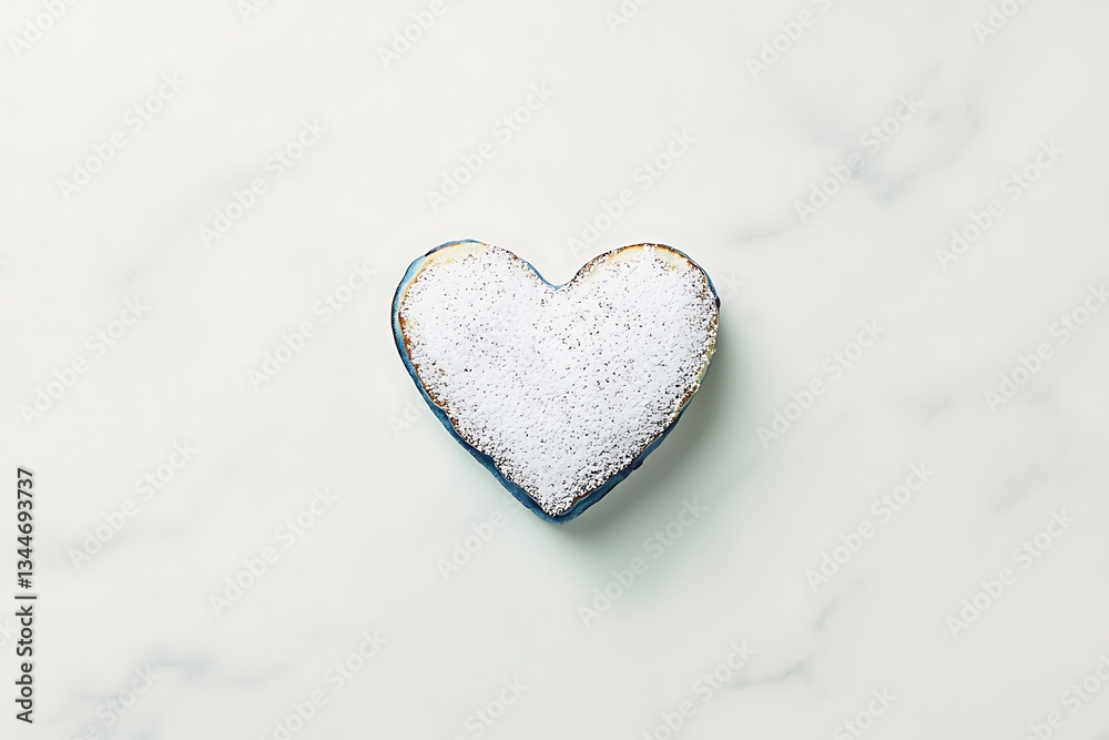 Blue Heart Cookie for Powdered Sugar, Marble. Blue Heart Cookie for Powdered Sugar, Marble.