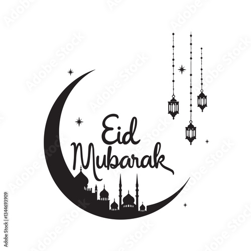 Arabic Typography Eid Mubarak Eid Al-Adha Eid Saeed , Eid Al-Fitr text CalligraphyWeb