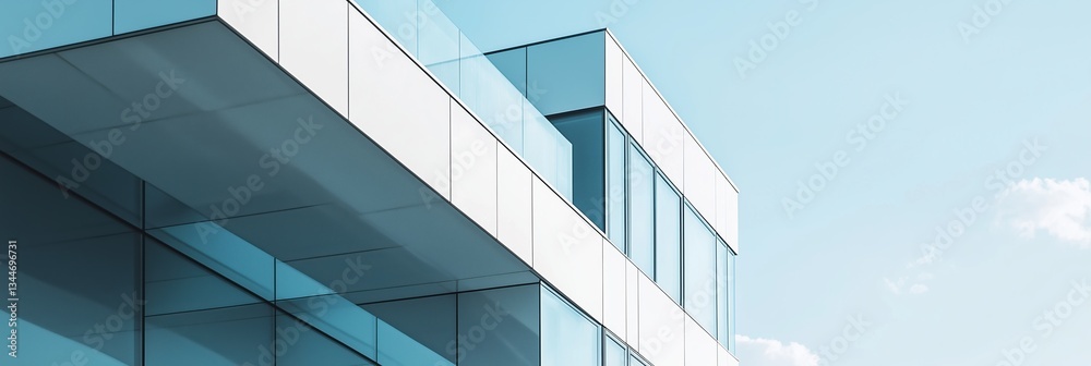 Fototapeta premium Showcasing modern architecture in a sleek real estate banner design